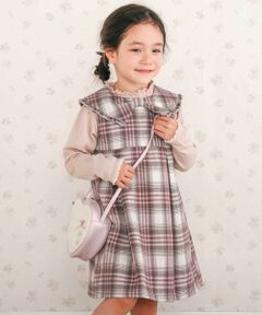 SLAP SLIP / スラップ スリップ ミニ・ひざ丈スカート | 【お揃い】ビッグリボン襟ジャンパースカート(80~130cm)