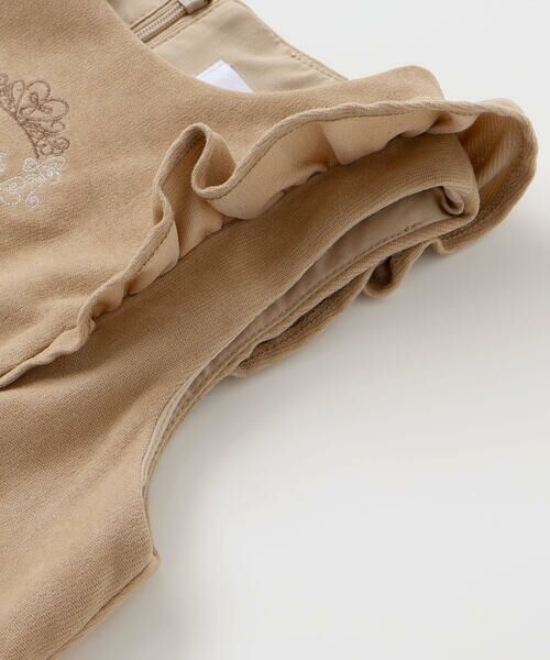 SLAP SLIP / スラップ スリップ ミニ丈・ひざ丈ワンピース | 肩フリルリボン付きファーポケットジャンパースカート(90~130cm) | 詳細11