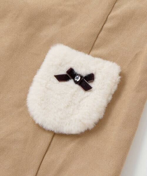 SLAP SLIP / スラップ スリップ ミニ丈・ひざ丈ワンピース | 肩フリルリボン付きファーポケットジャンパースカート(90~130cm) | 詳細12