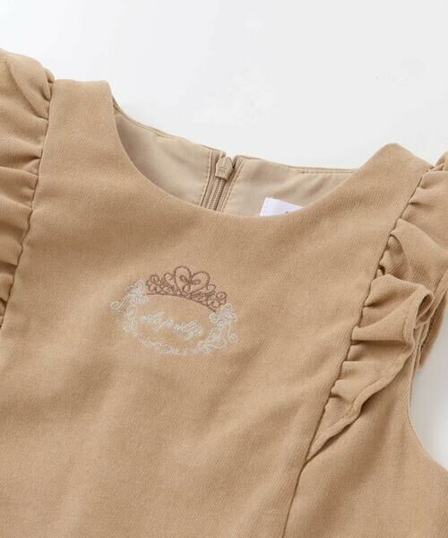 SLAP SLIP / スラップ スリップ ミニ丈・ひざ丈ワンピース | 肩フリルリボン付きファーポケットジャンパースカート(90~130cm) | 詳細9