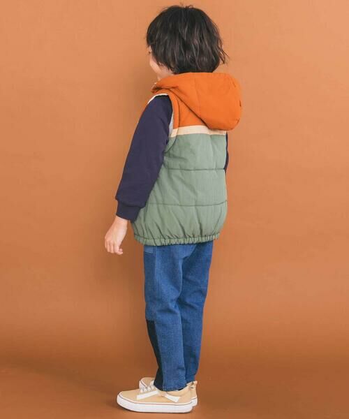 SLAP SLIP / スラップ スリップ ダウンジャケット・ベスト | 【お揃い】バイカラー恐竜ロケット総柄8WAYコート(80~130cm) | 詳細22