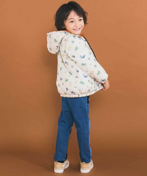 SLAP SLIP / スラップ スリップ ダウンジャケット・ベスト | 【お揃い】バイカラー恐竜ロケット総柄8WAYコート(80~130cm) | 詳細24