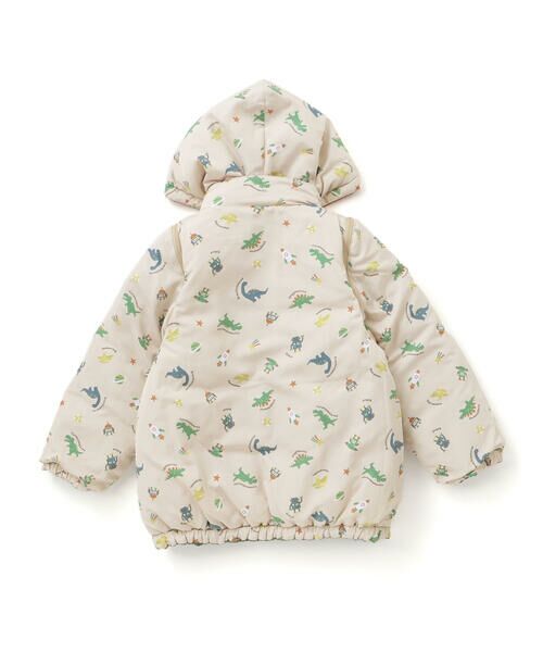 SLAP SLIP / スラップ スリップ ダウンジャケット・ベスト | 【お揃い】バイカラー恐竜ロケット総柄8WAYコート(80~130cm) | 詳細8