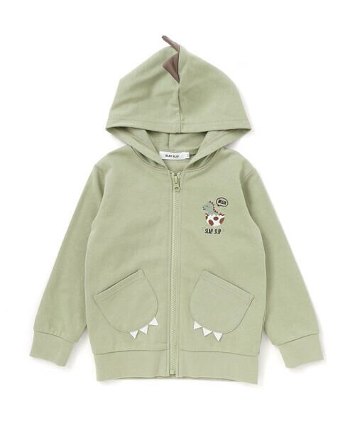SLAP SLIP / スラップ スリップ テーラードジャケット | ツンツン恐竜トサカフード付きフルジップパーカー(80~120cm) | 詳細1