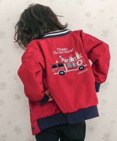 SLAP SLIP / スラップ スリップ テーラードジャケット | アニマルイヌ消防車スペースシャトルロボット背中刺しゅうリバーシブルスタジャン(80~130cm)