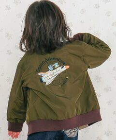 SLAP SLIP / スラップ スリップ テーラードジャケット | アニマルイヌ消防車スペースシャトルロボット背中刺しゅうリバーシブルスタジャン(80~130cm)