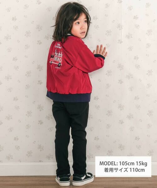 SLAP SLIP / スラップ スリップ テーラードジャケット | アニマルイヌ消防車スペースシャトルロボット背中刺しゅうリバーシブルスタジャン(80~130cm) | 詳細1