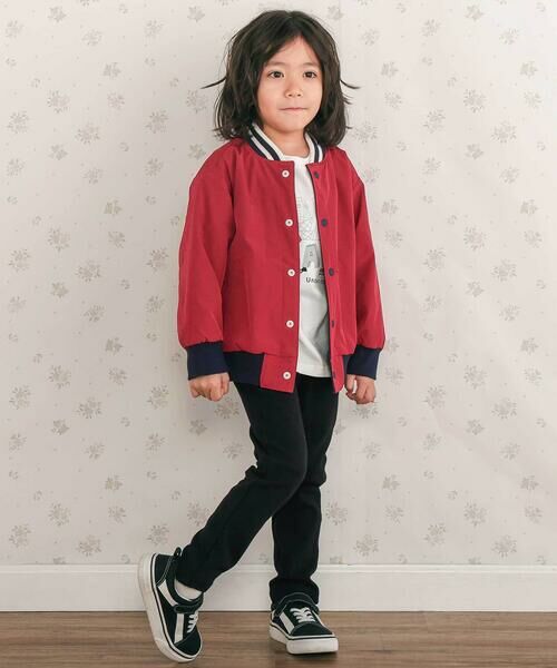 SLAP SLIP / スラップ スリップ テーラードジャケット | アニマルイヌ消防車スペースシャトルロボット背中刺しゅうリバーシブルスタジャン(80~130cm) | 詳細8