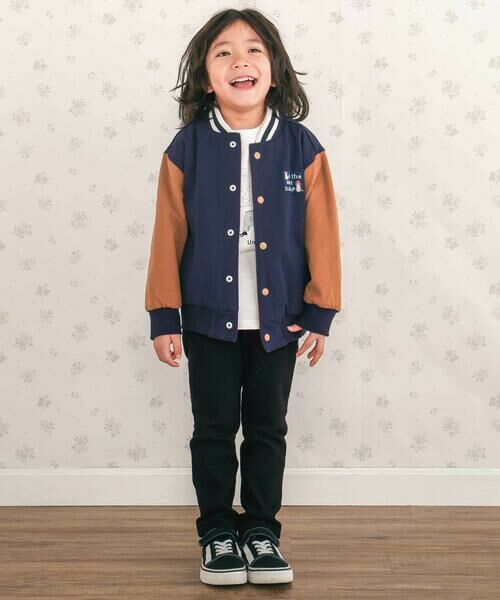 SLAP SLIP / スラップ スリップ テーラードジャケット | アニマルイヌ消防車スペースシャトルロボット背中刺しゅうリバーシブルスタジャン(80~130cm) | 詳細9