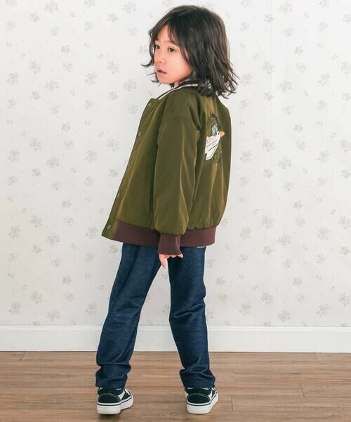 SLAP SLIP / スラップ スリップ テーラードジャケット | アニマルイヌ消防車スペースシャトルロボット背中刺しゅうリバーシブルスタジャン(80~130cm) | 詳細11