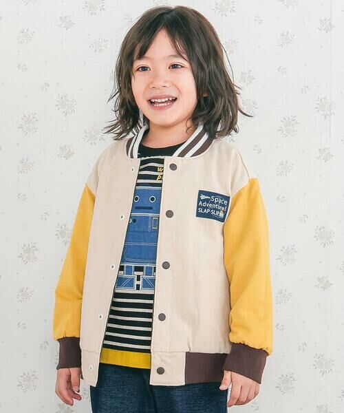 SLAP SLIP / スラップ スリップ テーラードジャケット | アニマルイヌ消防車スペースシャトルロボット背中刺しゅうリバーシブルスタジャン(80~130cm) | 詳細30