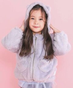 SLAP SLIP / スラップ スリップ ブルゾン | アニマルウサギクマネコハートポケット付きふわふわファージャケット(90~130cm)