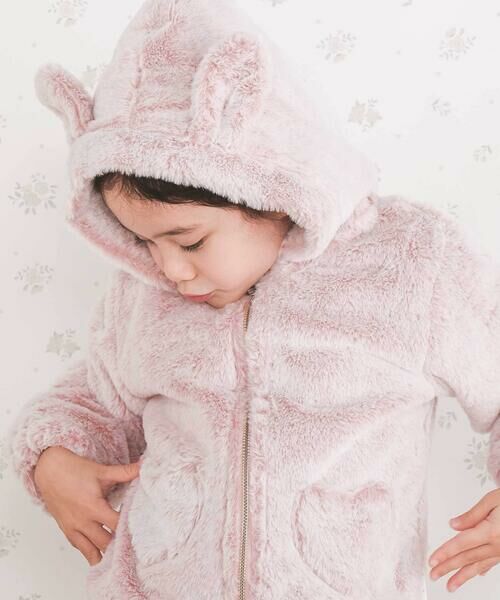 SLAP SLIP / スラップ スリップ ブルゾン | アニマルウサギクマネコハートポケット付きふわふわファージャケット(90~130cm) | 詳細15