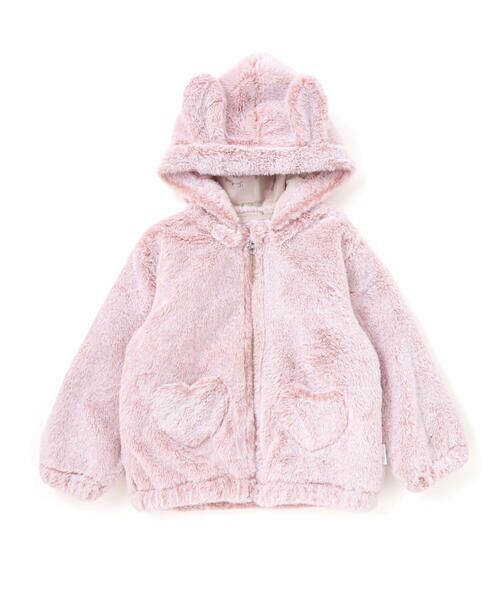 SLAP SLIP / スラップ スリップ ブルゾン | アニマルウサギクマネコハートポケット付きふわふわファージャケット(90~130cm) | 詳細2