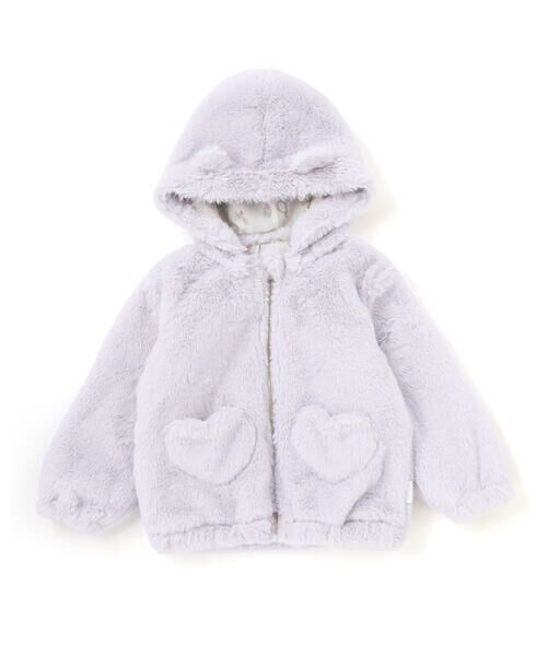 SLAP SLIP / スラップ スリップ ブルゾン | アニマルウサギクマネコハートポケット付きふわふわファージャケット(90~130cm) | 詳細21