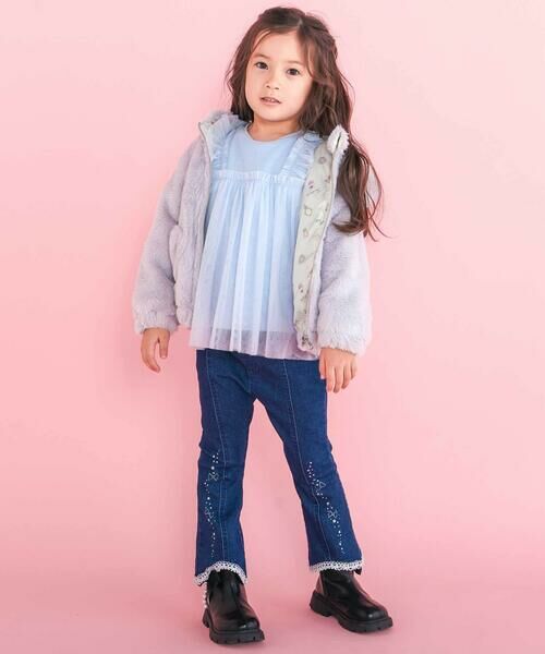 SLAP SLIP / スラップ スリップ ブルゾン | アニマルウサギクマネコハートポケット付きふわふわファージャケット(90~130cm) | 詳細24