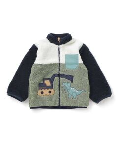 SLAP SLIP / スラップ スリップ ブルゾン | 恐竜ショベルカーパッチボアジャケット(80~130cm)