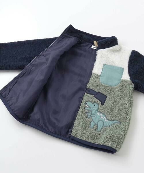 SLAP SLIP / スラップ スリップ ブルゾン | 恐竜ショベルカーパッチボアジャケット(80~130cm) | 詳細8