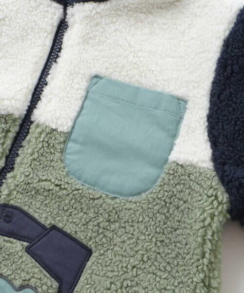 SLAP SLIP / スラップ スリップ ブルゾン | 恐竜ショベルカーパッチボアジャケット(80~130cm) | 詳細4