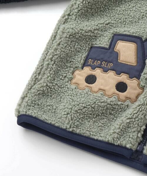 SLAP SLIP / スラップ スリップ ブルゾン | 恐竜ショベルカーパッチボアジャケット(80~130cm) | 詳細7