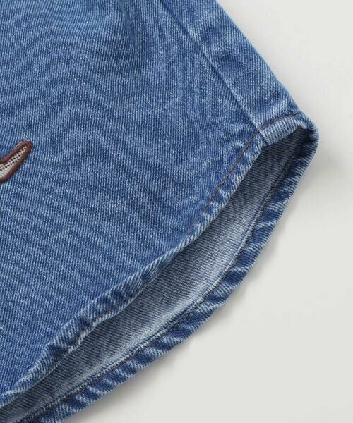 SLAP SLIP / スラップ スリップ シャツ・ブラウス | 【お揃い】恐竜刺しゅう切り替えチェックデニムコーデュロイシャツ(80~130cm) | 詳細11