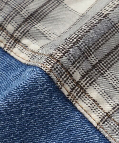 SLAP SLIP / スラップ スリップ シャツ・ブラウス | 【お揃い】恐竜刺しゅう切り替えチェックデニムコーデュロイシャツ(80~130cm) | 詳細14