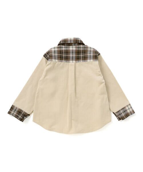 SLAP SLIP / スラップ スリップ シャツ・ブラウス | 【お揃い】恐竜刺しゅう切り替えチェックデニムコーデュロイシャツ(80~130cm) | 詳細16