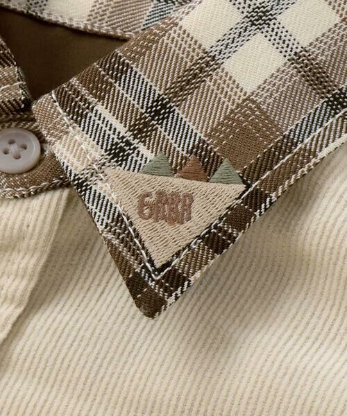 SLAP SLIP / スラップ スリップ シャツ・ブラウス | 【お揃い】恐竜刺しゅう切り替えチェックデニムコーデュロイシャツ(80~130cm) | 詳細17