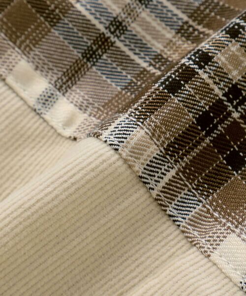 SLAP SLIP / スラップ スリップ シャツ・ブラウス | 【お揃い】恐竜刺しゅう切り替えチェックデニムコーデュロイシャツ(80~130cm) | 詳細20