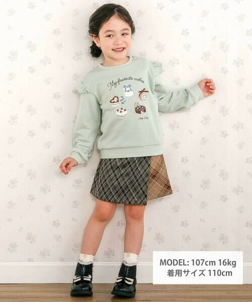 SLAP SLIP / スラップ スリップ スウェット | ケーキがいっぱい肩フリルトレーナー(80~130cm) | 詳細3