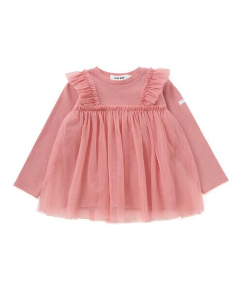 SLAP SLIP / スラップ スリップ スウェット | ふんわりチュールビスチェドッキングトレーナー(80~130cm) | 詳細1