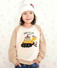 SLAP SLIP / スラップ スリップ スウェット | はたらくくるまおもちゃぽこぽこサガラ刺しゅうラグラントレーナー(80~130cm)