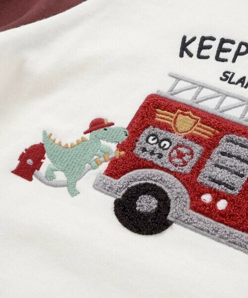 SLAP SLIP / スラップ スリップ スウェット | はたらくくるまおもちゃぽこぽこサガラ刺しゅうラグラントレーナー(80~130cm) | 詳細4