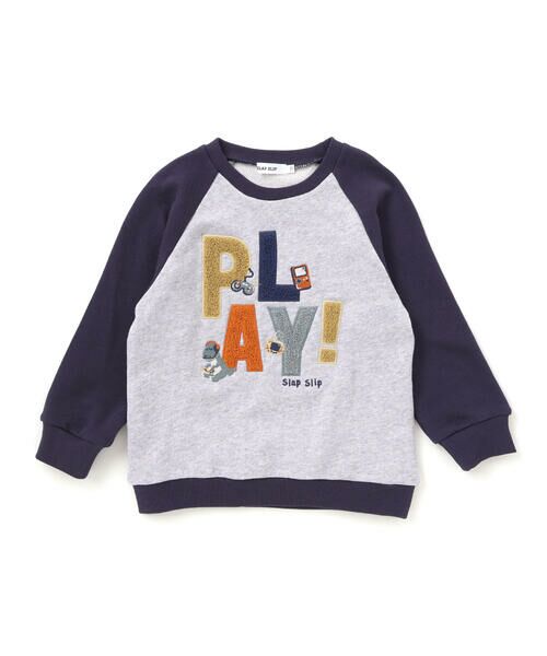 SLAP SLIP / スラップ スリップ スウェット | はたらくくるまおもちゃぽこぽこサガラ刺しゅうラグラントレーナー(80~130cm) | 詳細12