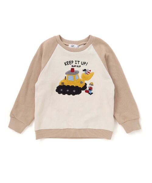SLAP SLIP / スラップ スリップ スウェット | はたらくくるまおもちゃぽこぽこサガラ刺しゅうラグラントレーナー(80~130cm) | 詳細16
