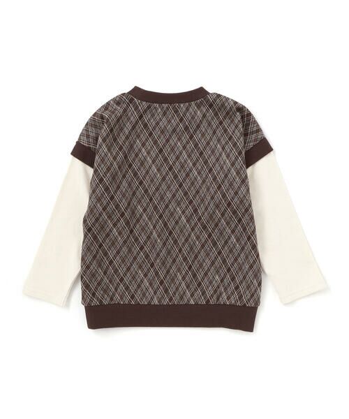 SLAP SLIP / スラップ スリップ スウェット | 【お揃い】いろいろモチーフ刺しゅうチェックドッキングトレーナー(80~130cm) | 詳細4