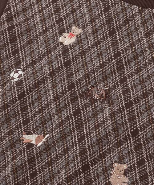 SLAP SLIP / スラップ スリップ スウェット | 【お揃い】いろいろモチーフ刺しゅうチェックドッキングトレーナー(80~130cm) | 詳細7