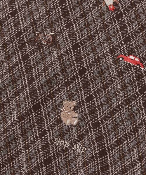 SLAP SLIP / スラップ スリップ スウェット | 【お揃い】いろいろモチーフ刺しゅうチェックドッキングトレーナー(80~130cm) | 詳細8
