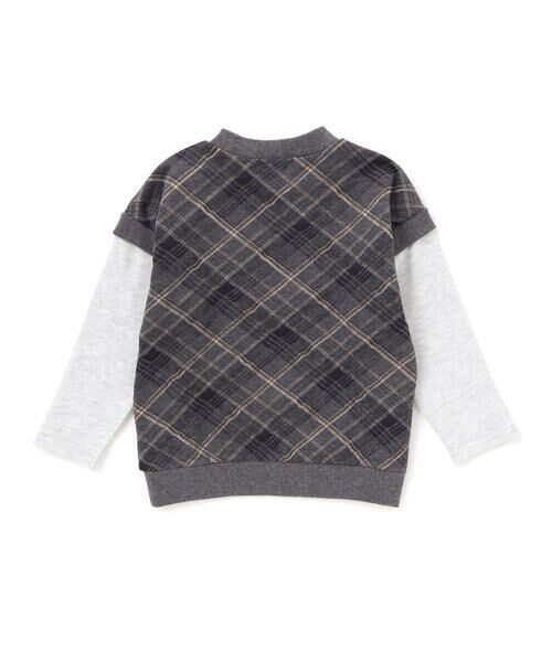 SLAP SLIP / スラップ スリップ スウェット | 【お揃い】いろいろモチーフ刺しゅうチェックドッキングトレーナー(80~130cm) | 詳細14
