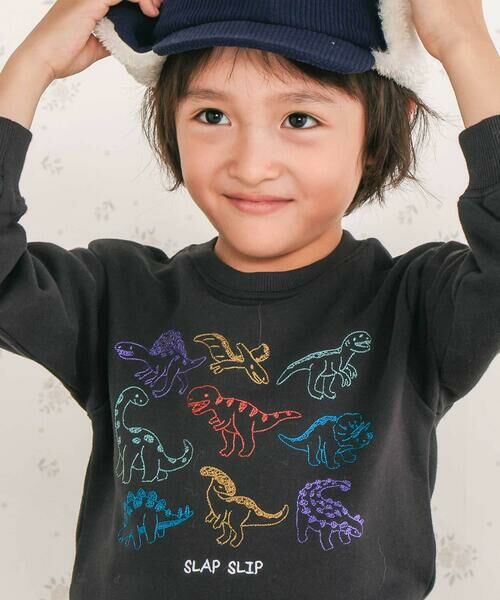 SLAP SLIP / スラップ スリップ スウェット | 恐竜刺しゅうトレーナー(80~130cm) | 詳細2
