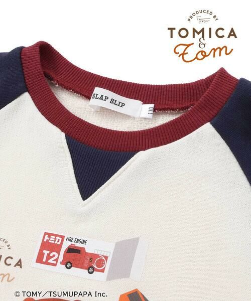 SLAP SLIP / スラップ スリップ スウェット | 【トミカとトム×SLAPSLIPコラボアイテム】はたらくくるまトムプリントラグラントレーナー(80~120cm) | 詳細3