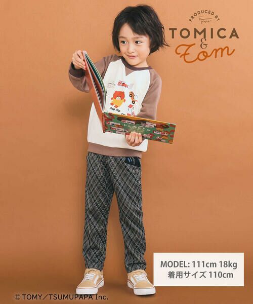 SLAP SLIP / スラップ スリップ スウェット | 【トミカとトム×SLAPSLIPコラボアイテム】はたらくくるまトムプリントラグラントレーナー(80~120cm) | 詳細9