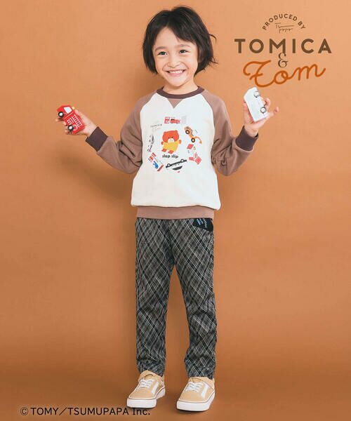 SLAP SLIP / スラップ スリップ スウェット | 【トミカとトム×SLAPSLIPコラボアイテム】はたらくくるまトムプリントラグラントレーナー(80~120cm) | 詳細10