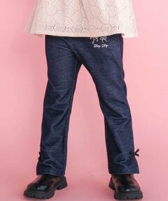 SLAP SLIP / スラップ スリップ チノ・ワークパンツ | キラキラモチーフ刺しゅうフリル腰ポケットフレアパンツ(80~130cm)