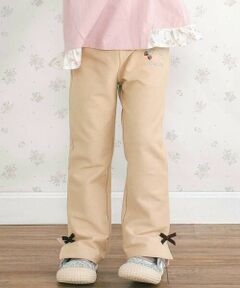 SLAP SLIP / スラップ スリップ チノ・ワークパンツ | キラキラモチーフ刺しゅうフリル腰ポケットフレアパンツ(80~130cm)