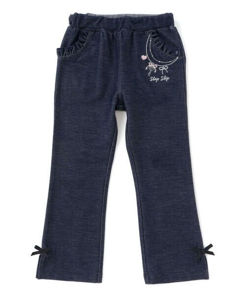 SLAP SLIP / スラップ スリップ チノ・ワークパンツ | キラキラモチーフ刺しゅうフリル腰ポケットフレアパンツ(80~130cm) | 詳細5