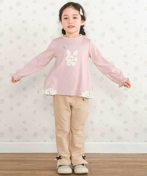 SLAP SLIP / スラップ スリップ チノ・ワークパンツ | キラキラモチーフ刺しゅうフリル腰ポケットフレアパンツ(80~130cm) | 詳細20