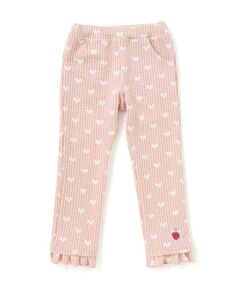 SLAP SLIP / スラップ スリップ チノ・ワークパンツ | 裾フリルお尻ポケットハートがいっぱい総柄パンツ(80~120cm)