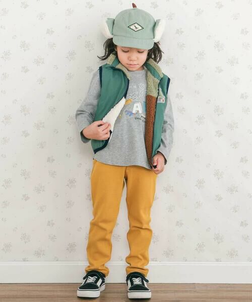 SLAP SLIP / スラップ スリップ チノ・ワークパンツ | 恐竜はたらくくるまおしり刺しゅうテーパードパンツ(80~120cm) | 詳細10