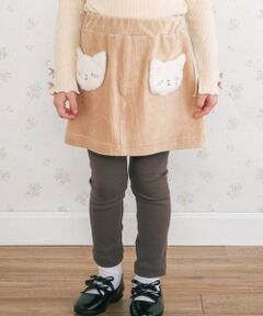 SLAP SLIP / スラップ スリップ ミニ・ひざ丈スカート | アニマルネコウサギパッチ刺しゅうポケットコーデュロイスカッツ(80~120cm)